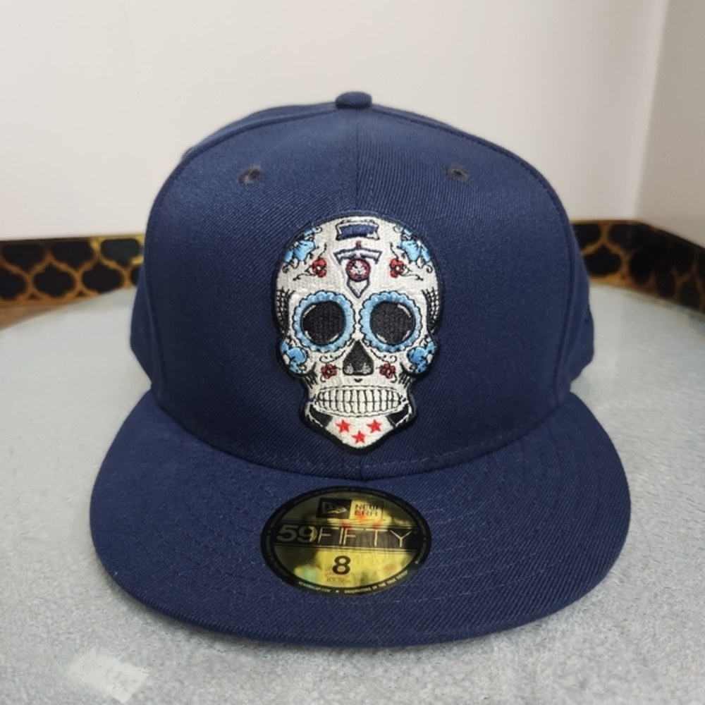 Titans 59Fifty Sugar Skull Day Of The Dead Fitted Hat New Era Blue Size 8 NFL